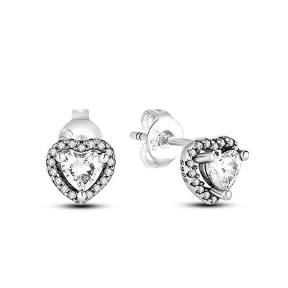 2023 Women Hoop Earrings 925 Silver Sparkling Pave Shape - BestShop
