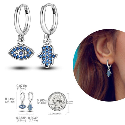 2023 Women Hoop Earrings 925 Silver Sparkling Pave Shape - BestShop