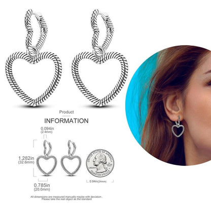 2023 Women Hoop Earrings 925 Silver Sparkling Pave Shape - BestShop