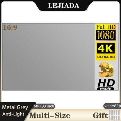 60-133 Inch Metal Gray Foldable Projector Screen - BestShop