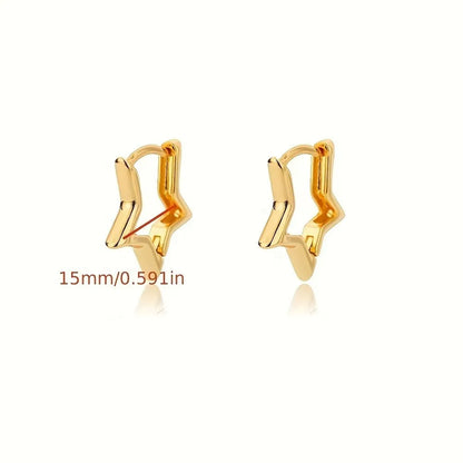 Geometric Star Hoop Earrings