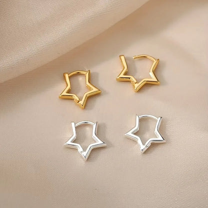 Geometric Star Hoop Earrings