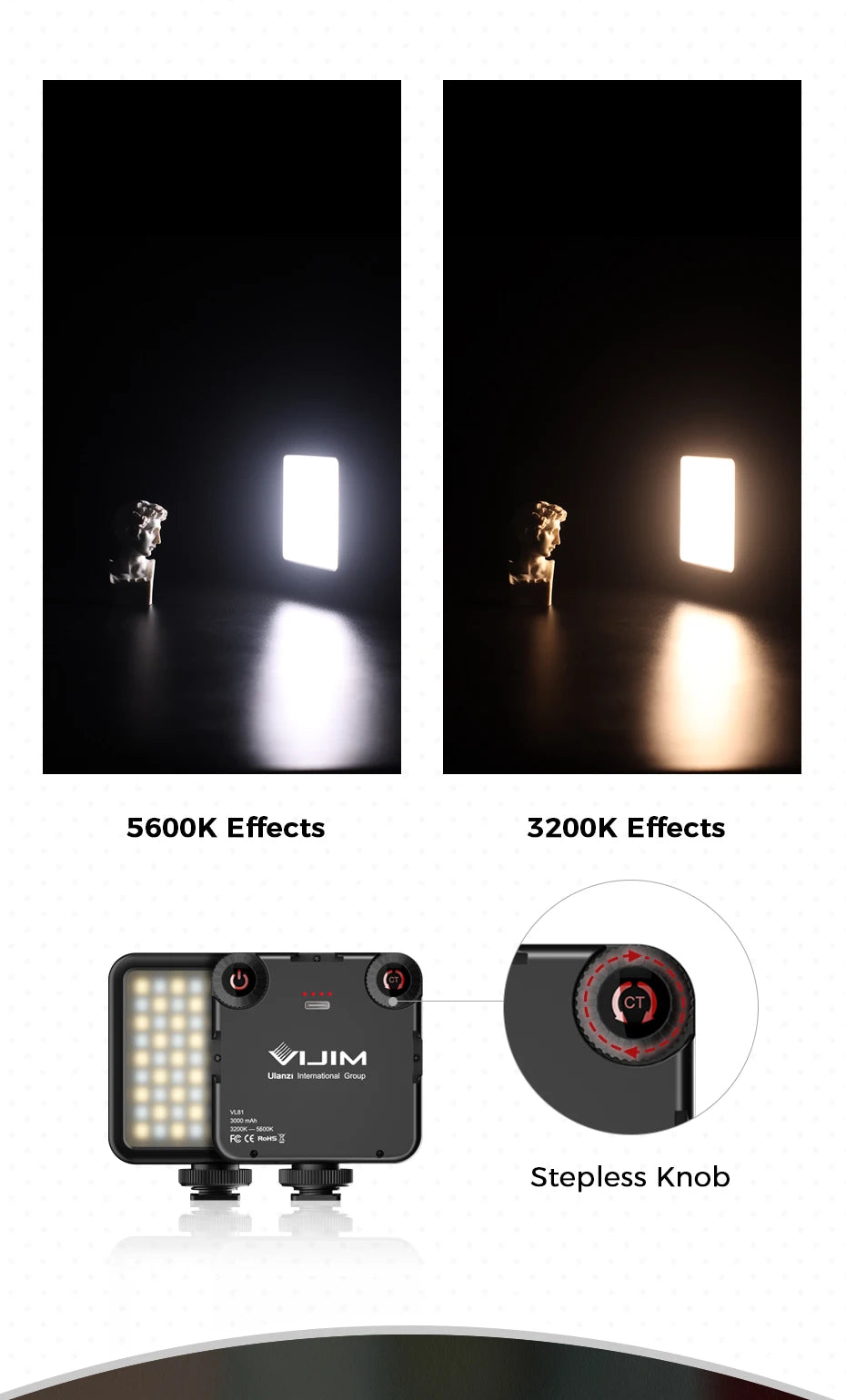 Lampe LED pour appareil photo VIJIM