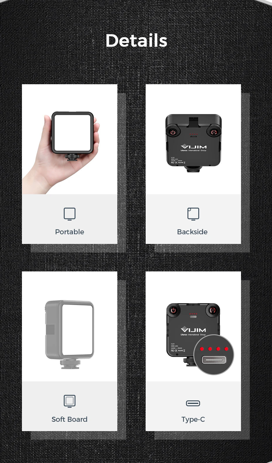 Lampe LED pour appareil photo VIJIM