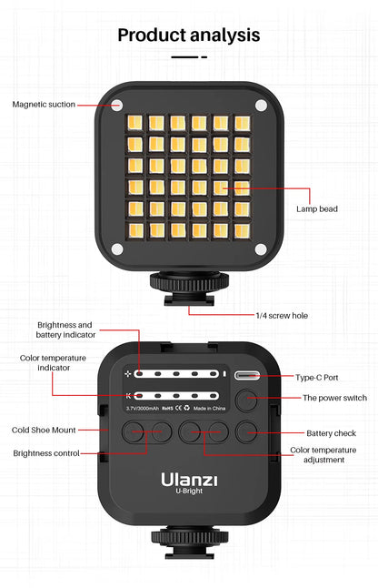 Lampe LED pour appareil photo VIJIM