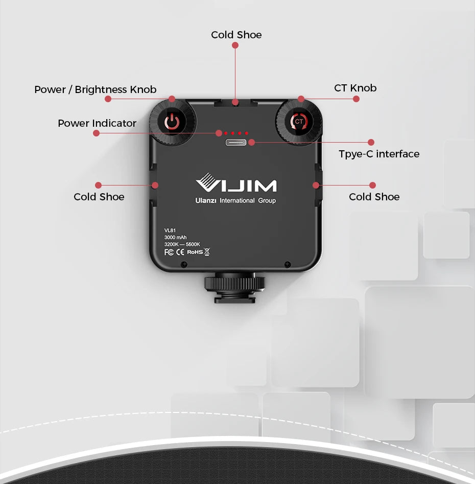 Lampe LED pour appareil photo VIJIM