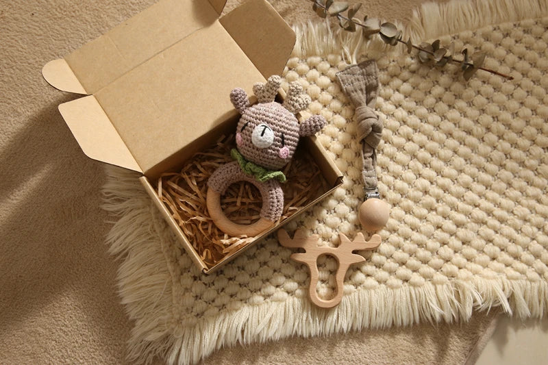 Baby Bath Towel Cotton Blanket Brush Gift Set
