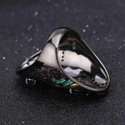 Bague feuille faite à la main