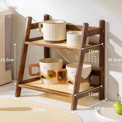 Bamboo Spice Caddy Shelf 2-Layer