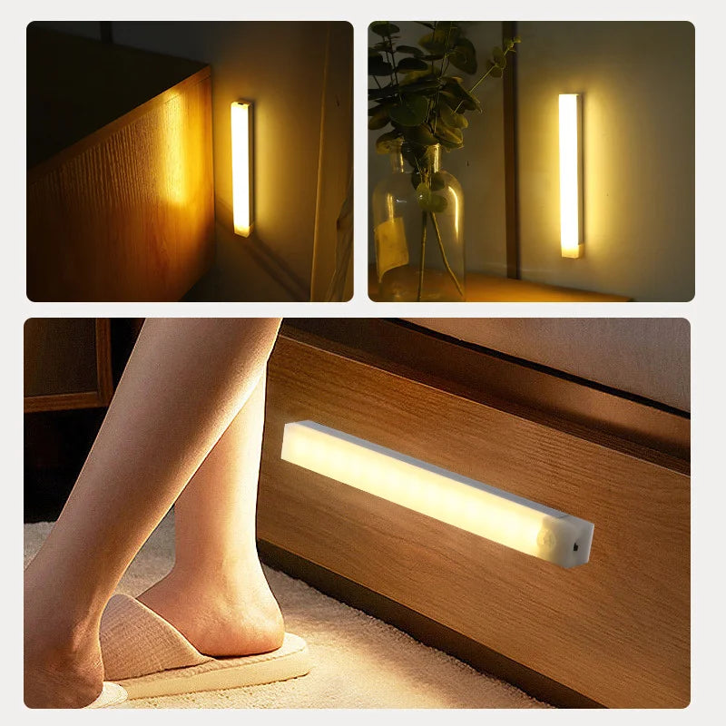 Barra de luz LED con sensor de movimiento recargable
