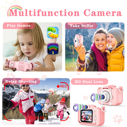 Cute Cat Children Cameras With 32G Card