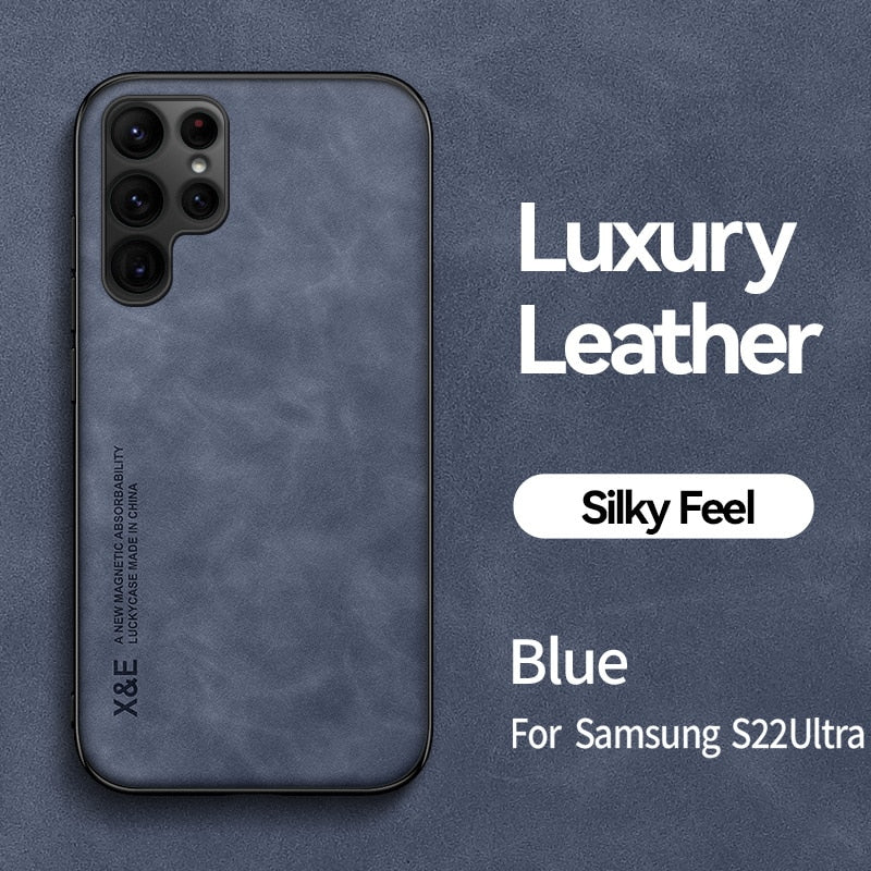 Magnetic Sheepskin Leather Case For Samsung Galaxy - BestShop