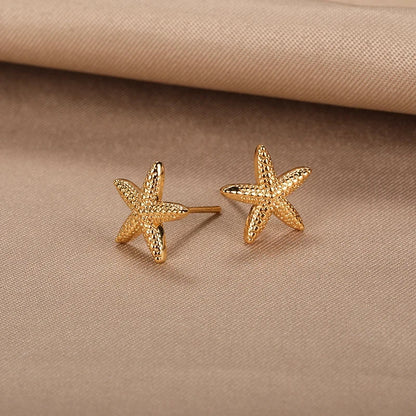 Vintage Summer Starfish Stud Earrings