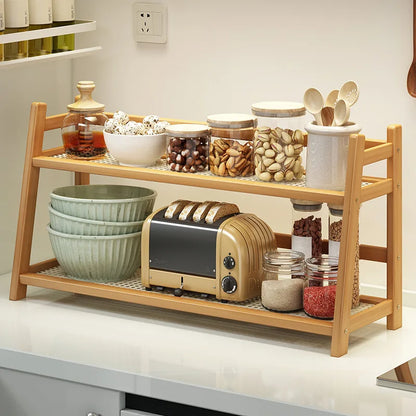 Bamboo Spice Caddy Shelf 2-Layer