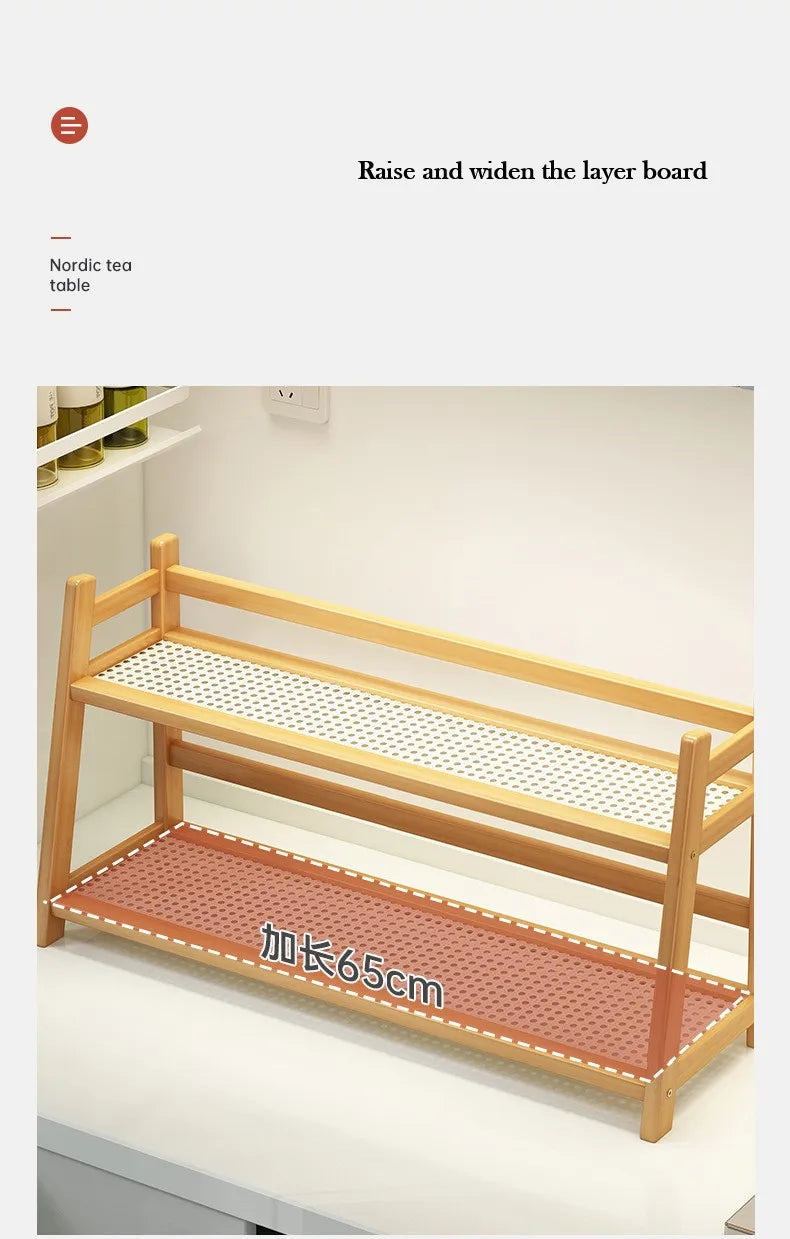 Bamboo Spice Caddy Shelf 2-Layer