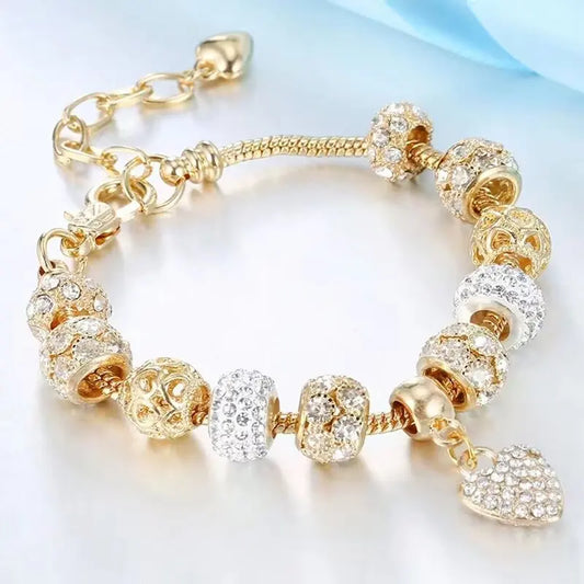Multi-Element Beaded Love Pan Family Bracelet