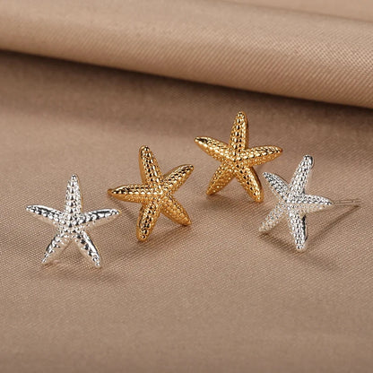 Vintage Summer Starfish Stud Earrings