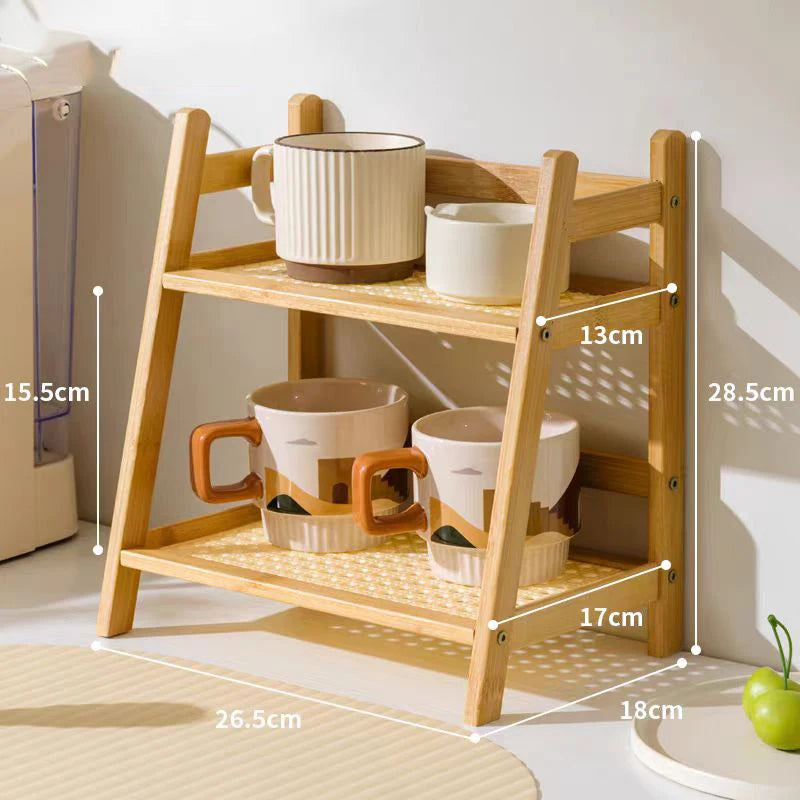 Bamboo Spice Caddy Shelf 2-Layer