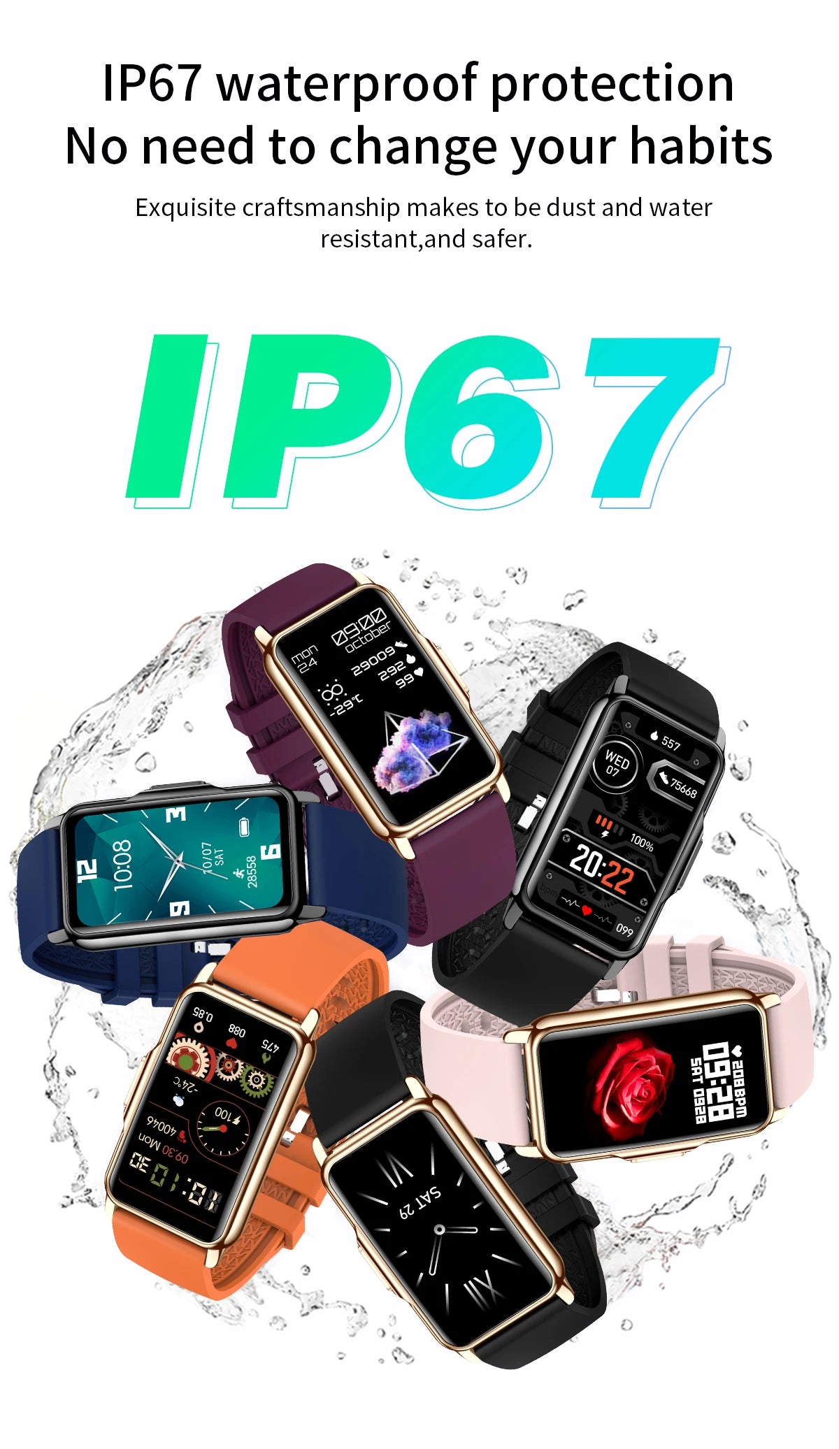 Bracelet intelligent LIGE pour Android et iOS 