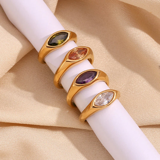 E.B.belle Horse Eye Zircon Seal Ring
