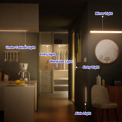 Barra de luz LED con sensor de movimiento recargable