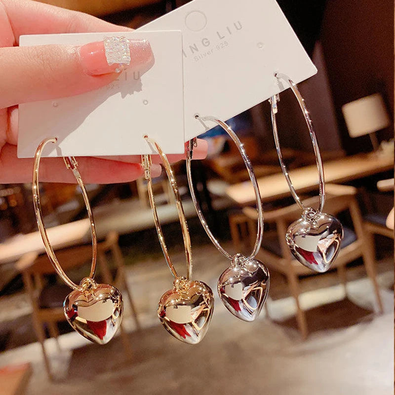 New Heart Pendant Drop Earrings