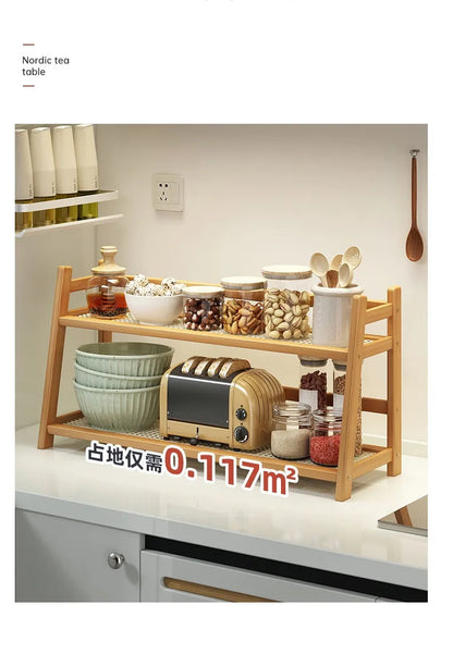Bamboo Spice Caddy Shelf 2-Layer