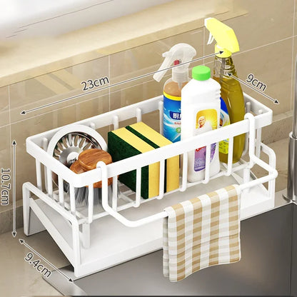 Égouttoir à éponge multifonctionnel pour étagère de cuisine 