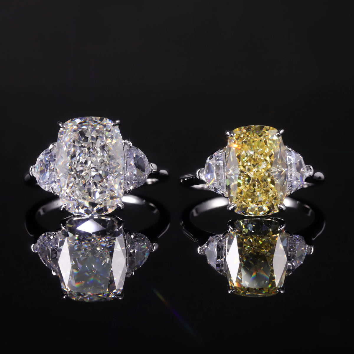 Anillo elegante de circonita cúbica amarilla clara