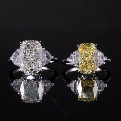 Anillo elegante de circonita cúbica amarilla clara