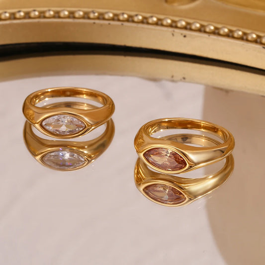 E.B.belle Horse Eye Zircon Seal Ring