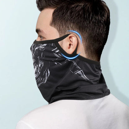3D Skull Summer Hanging Ear Triangle Scarf