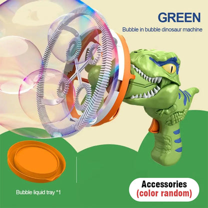 2 In 1 Dinosaur Electric Soap Bubble Gun