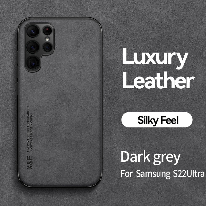 Magnetic Sheepskin Leather Case For Samsung Galaxy - BestShop