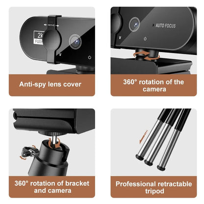 4K Webcam 1080P Mini Camera with Microphone