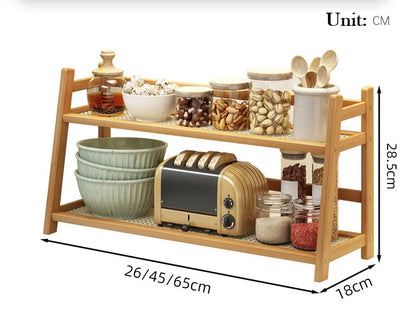 Bamboo Spice Caddy Shelf 2-Layer