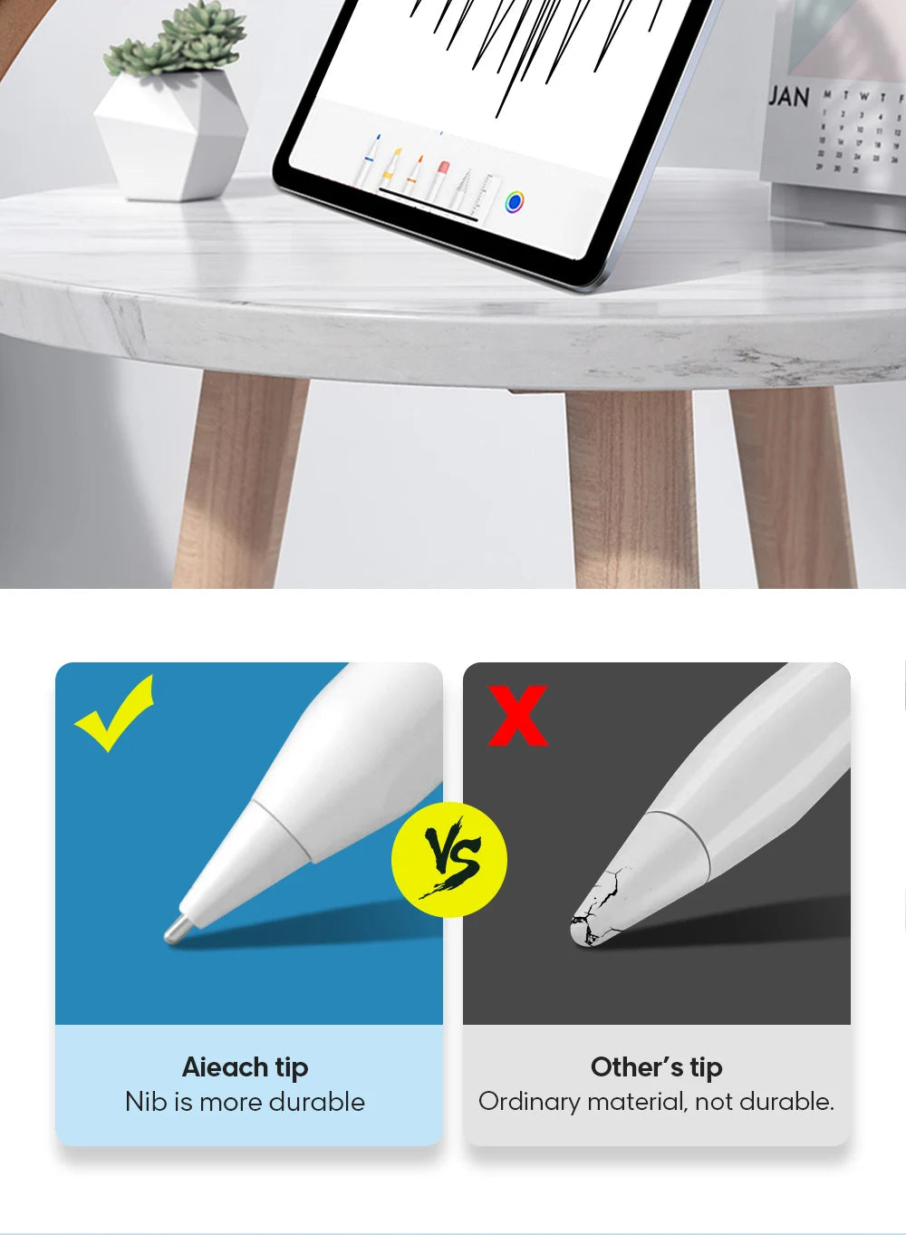 Pour la pointe du stylet Apple Pencil