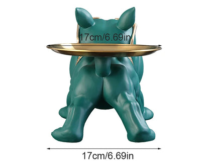 Figura de bulldog de 30 cm para decoración del hogar, estatua de perro, caja de almacenamiento, adorno de animal, escultura artística de resina, escultura de cachorro para el hogar 