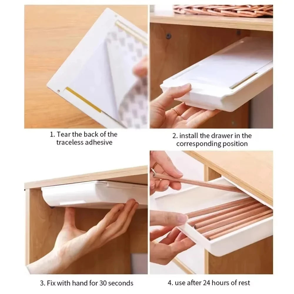 Hidden Storage Box Desk Storage Drawer