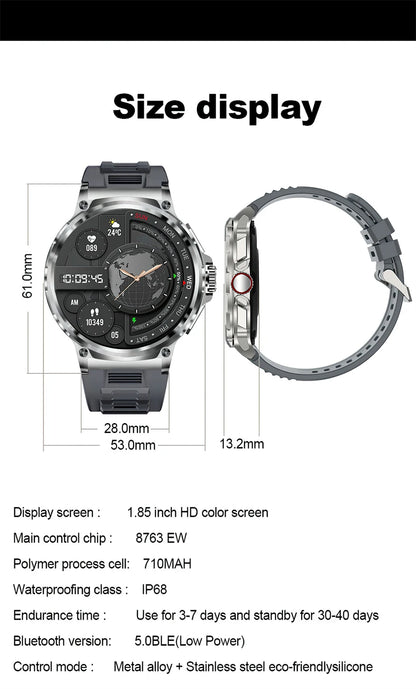 AMOLED Men GPS Track Smart Watch
