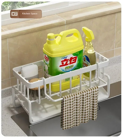Égouttoir à éponge multifonctionnel pour étagère de cuisine 