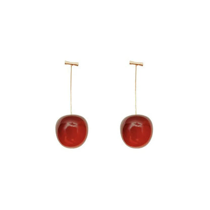 Red Cherry Statement Dangle Earrings