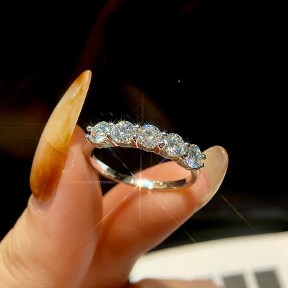 GRA White Gold D Color 4mm Moissanite Ring