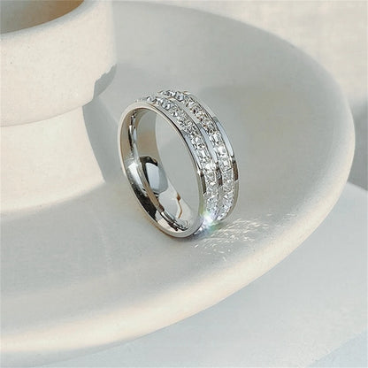 Luxury Double Rowed Square Zircon Ring