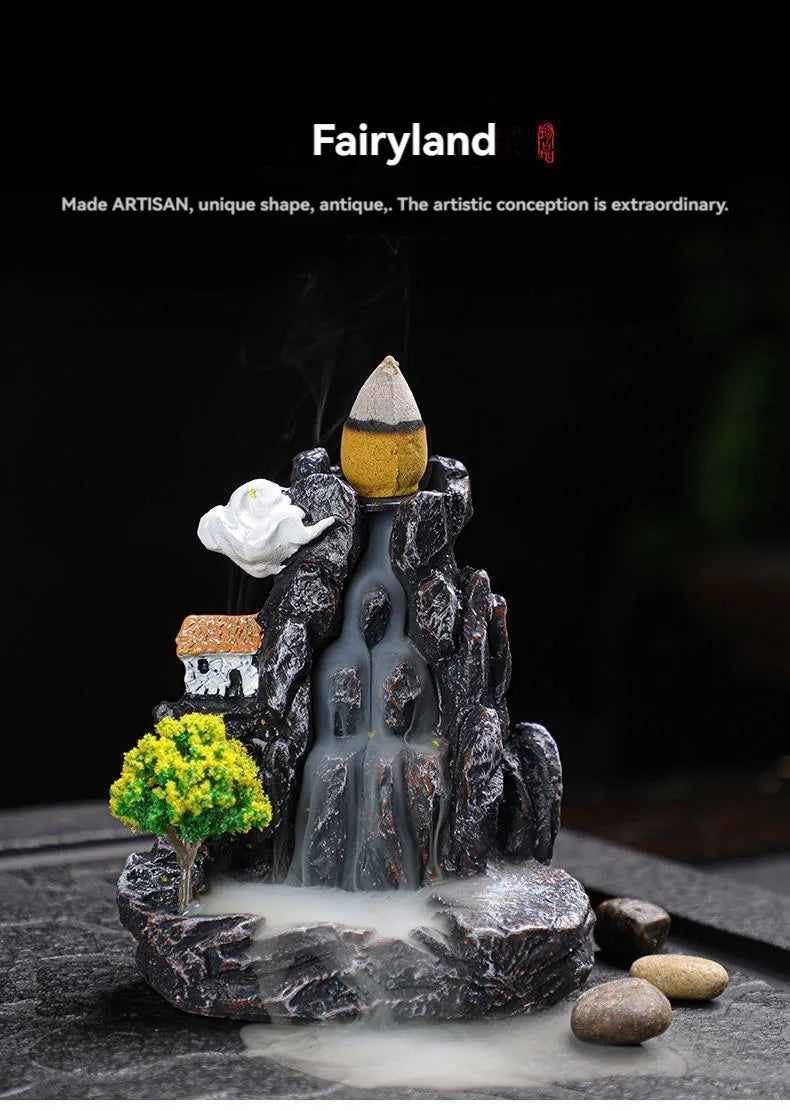 Backflow Incense Holder Waterfall Home Decor