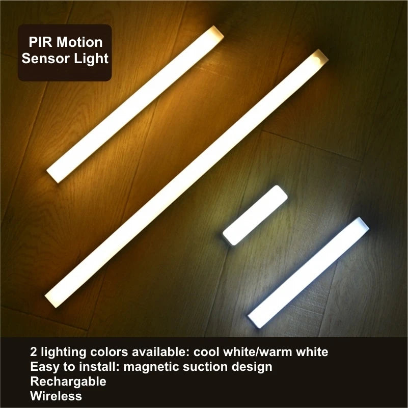 Barra de luz LED con sensor de movimiento recargable
