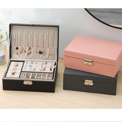 Double Layer Large Capacity Leather Jewelry Box - BestShop