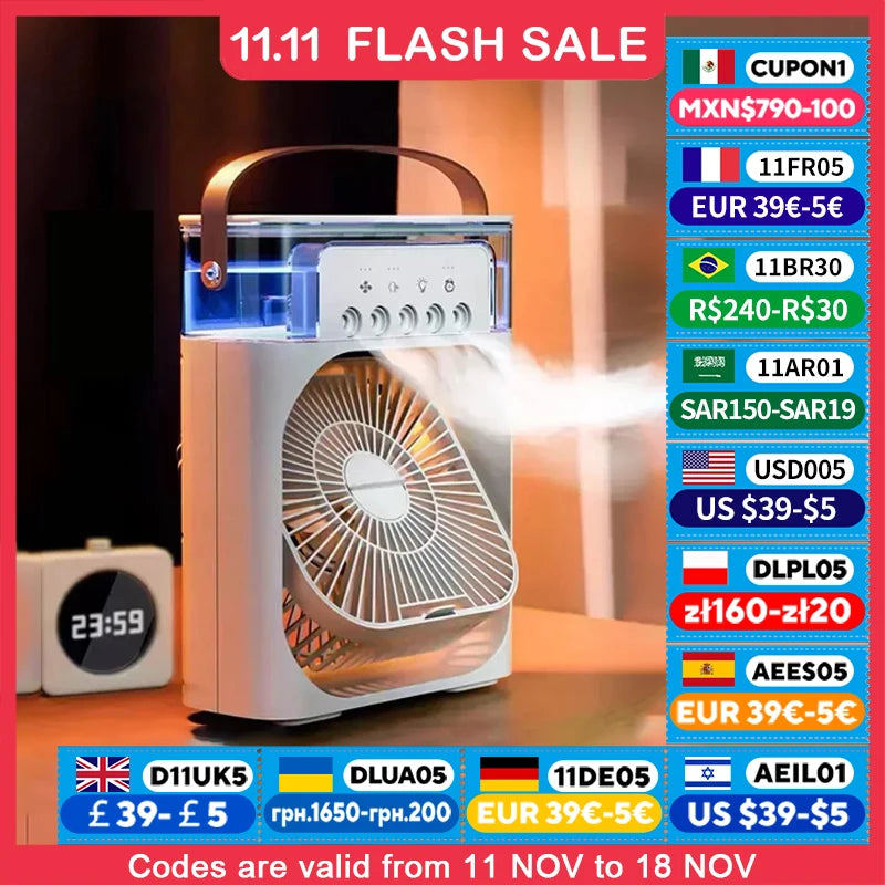 3-in-1 Portable Humidifier Fan Air Conditioner