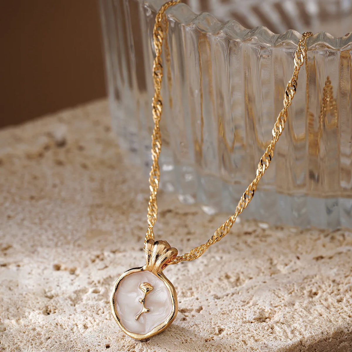 French Retro Gold Color Rose Necklace