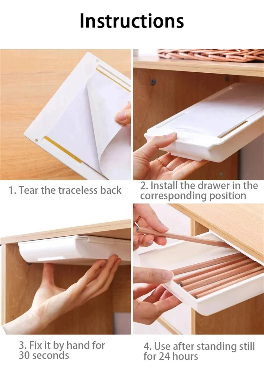 Hidden Storage Box Desk Storage Drawer